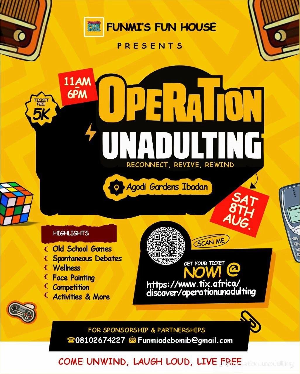 Operation Unadulting retro-themed promo art